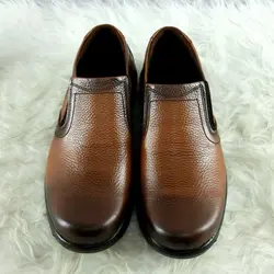 کفش چرم طبیعی مجلسی اداری  مردانه زیره طبی تزریق مستقیم عسلی ساده زیبا و شیک 2102   با ارسال رایگان
