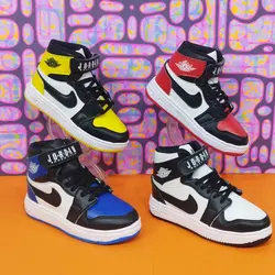 کفش  نیم بوت بچگانه پسرانه مدل نایک جردن با رنگبندی جذاب و عالی مشکی زرد با ارسال رایگان