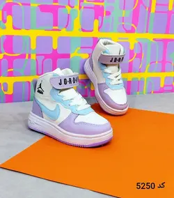 کفش  نیم بوت ساقدار بچگانه دخترانه مدل نایک جردن با رنگبندی جذاب  آبی یاسی با ارسال رایگان