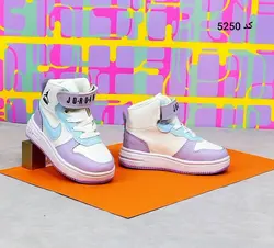 کفش  نیم بوت ساقدار بچگانه دخترانه مدل نایک جردن با رنگبندی جذاب  آبی یاسی با ارسال رایگان