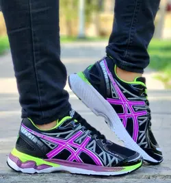 جدید ترین کتونی  اسپرت مردانه پسرانه شیک و درجه یک مشکی بنفش با ارسال رایگان