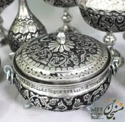 سوپ خوری (آجیل خوری) سفید قلم مسی