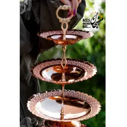 شیرینی خوری سه طبقه مسی