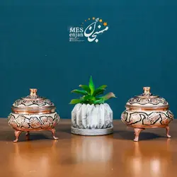 قندان سه پایه نقره کوب