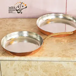 ماهیتابه مسی تک دسته برنجی