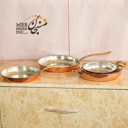 ماهیتابه مسی تک دسته برنجی