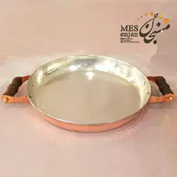 ماهیتابه دسته چوبی مسی