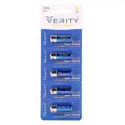 باتری قلمی ریموت کنترل وریتی مدل Alkaline 23 A Battery بسته پنج عددی