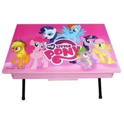 میز تحریر تاشو پایه کوتاه باکسدار فانتزی طرح پونی کوچولو