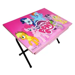 میز تحریر تاشو پایه کوتاه باکسدار فانتزی طرح پونی کوچولو