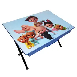 میز تحریر تاشو پایه کوتاه باکسدار فانتزی طرح بچه رئیس