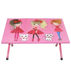 میز تحریر فانتزی تاشو زمینی طرح دختر چکمه پوش