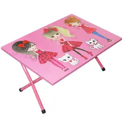 میز تحریر فانتزی تاشو زمینی طرح دختر چکمه پوش