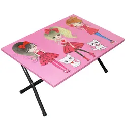 میز تحریر فانتزی تاشو زمینی طرح دختر چکمه پوش