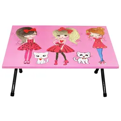 میز تحریر فانتزی تاشو زمینی طرح دختر چکمه پوش