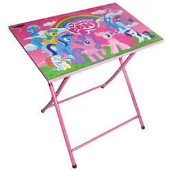 میز تحریر تاشو پایه بلند فانتزی طرح پونی کوچولو