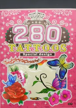 برچسب تاتو دفترچه ای طر ح های دخترانه