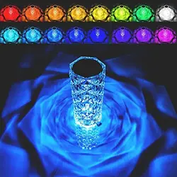 چراغ شارژی رومیزی با طراحی کریستال ا rose diamond table lamp USB charging Touch lamp