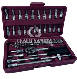 جعبه بکس 46 پارچه بکس و پیچ گوشتی درایو 1/4 هونگتو HONGTOU مدل CR-V