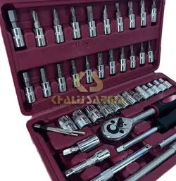 جعبه بکس 46 پارچه بکس و پیچ گوشتی درایو 1/4 هونگتو HONGTOU مدل CR-V