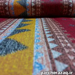پارچه ملحفه ای عرض 2 متر پدیده نو طرح سنتی گبه قرمز