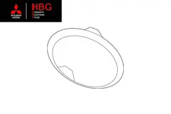 زه روی قاب پرژکتور چپ اصلی میتسوبیشی ( Genuine parts ) - اوتلندر