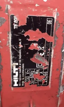 چکش تخریب ۱۱ کیلوگرمی هیلتی لیختن اشتاین اصلی مدل HILTI TE 805 استوک