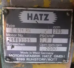 کمپکتور ۳ تن دیزلی هاتز آلمان غربی اصلی مدل HATZ E671RN استوک