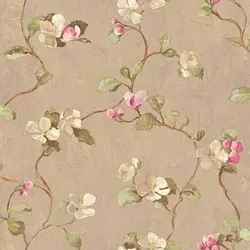 کاغذ دیواری گل گلی منزل برند یورک ساخت آمریکا از آلبوم هندپینتد Hand painted کد HP0414