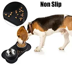 ظرف غذا خوری سگ و گربه به همراه آبخوری استیل مارک S2C