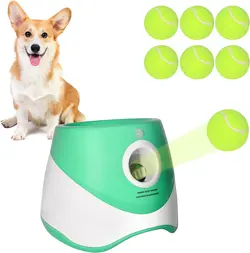 دستگاه پرتاب توپ اتوماتیک بهمراه 6 توپ تنیس مخصوص سگ مارک RERBIO