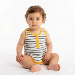 بادی رکابی راه راه لیمویی