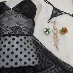 لباس خواب توری کاپدار Anahel کد 7081