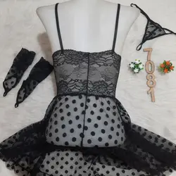 لباس خواب توری کاپدار Anahel کد 7081