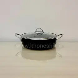 ماهیتابه دو دسته چدن گرانیت جلا مبین  سایز 26 ( کد : 02092102 )