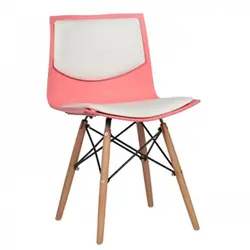 صندلی آشپزخانه مدل صدف پایه ایفلی چرم