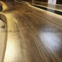 میز ناهارخوری و نیمکت 8نفره چوب گردو و رزین مشکی