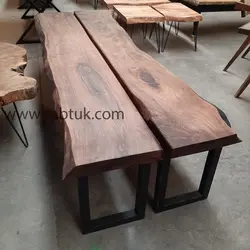 نیمکت نهارخوری روستیک چوب گردو