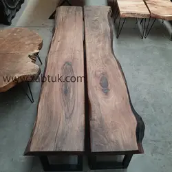 نیمکت نهارخوری روستیک چوب گردو