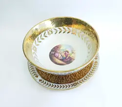 کاسه بشقاب کوچک سرامیک طلایی چروک مدل عارف