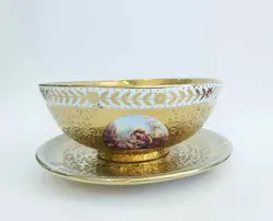 کاسه بشقاب کوچک سرامیک طلایی چروک مدل عارف