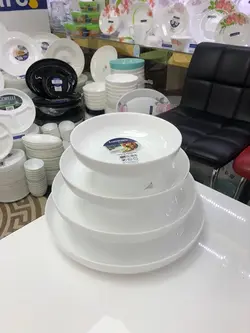 تابه ۴ تایی سفید دیوالی لومینارک لبه کوتاه مدل فرندز تایم