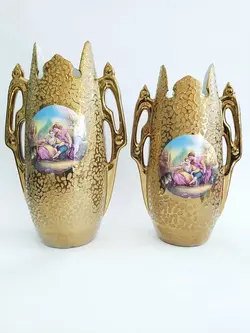 گلدان سرامیک طلایی چروک مدل 352