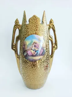 گلدان سرامیک طلایی چروک مدل 352