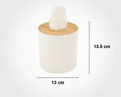 جا دستمال استوانه‌ای رویه چوبی لیمون کد 2370
