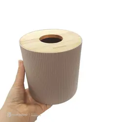 جا دستمال استوانه‌ای رویه چوبی لیمون کد 2370