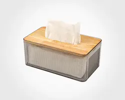 جعبه دستمال مستطیل رویه چوبی لیمون کد 2372
