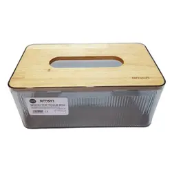 جعبه دستمال مستطیل رویه چوبی لیمون کد 2372