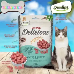 تشویقی گربه مرطوب و نرم با کتنیپ و میگو دنتالایت Dentalight catnip Delicious