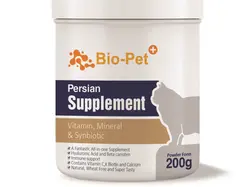 مکمل گربه پرشین ویتامینه و مواد معدنی بایوپت ۲۰۰ گرمی (Bio-Pet persian supplement)
